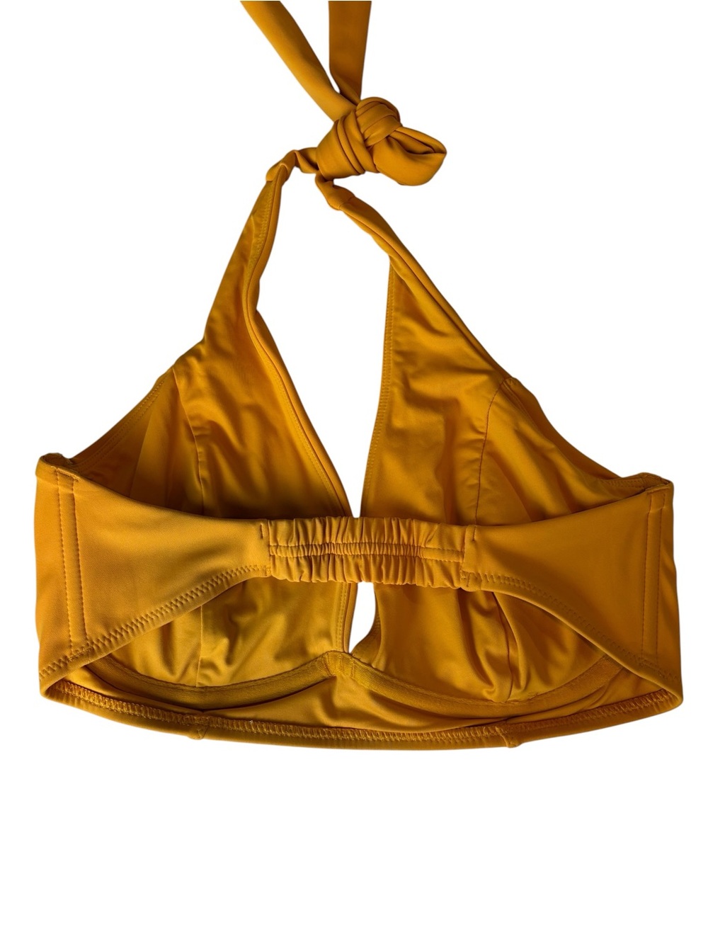 Athleta Mustard Yellow Halter Underwire Bikini Top size 36D/DD beach summer swim - Picture 5 of 8